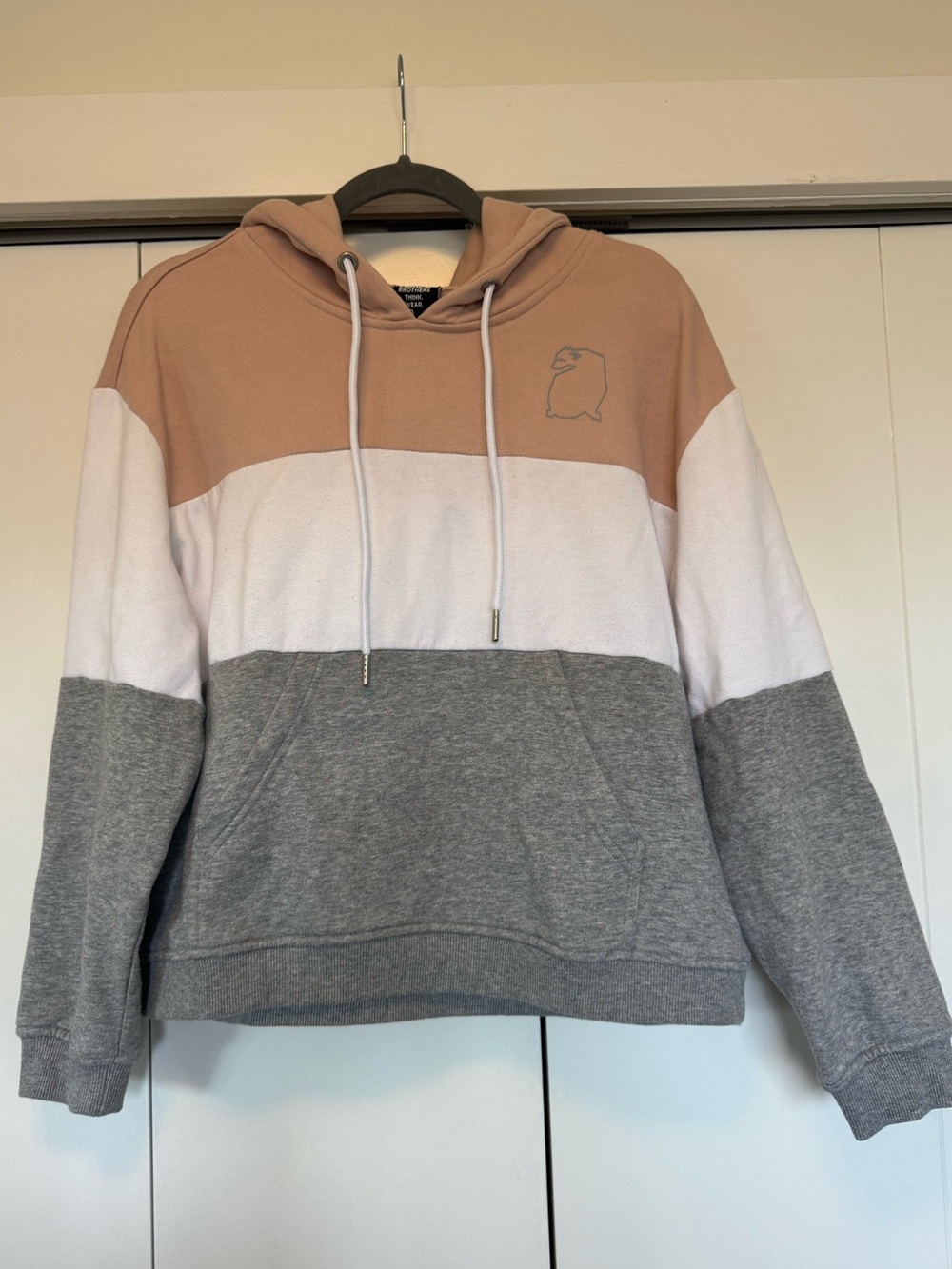 Urban Classics Clime-it Brothers Colorblock Oversized Hoodie Pink White Grey M